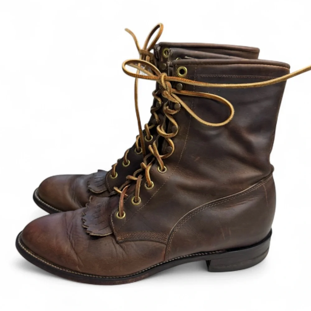 Justin Brown Leather Men's Boots Size 7.5D
